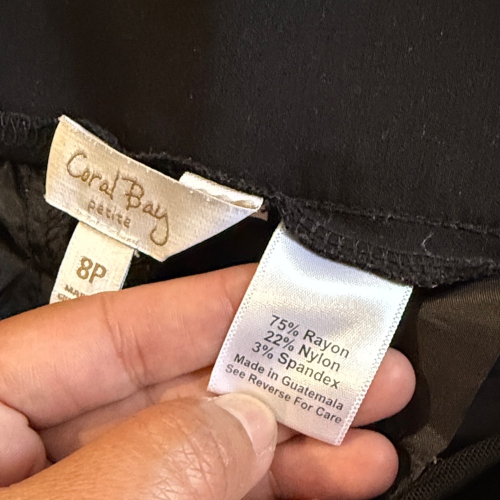 Coral Bay Black Straight-Leg Pants Size 8P - Picture 3 of 10